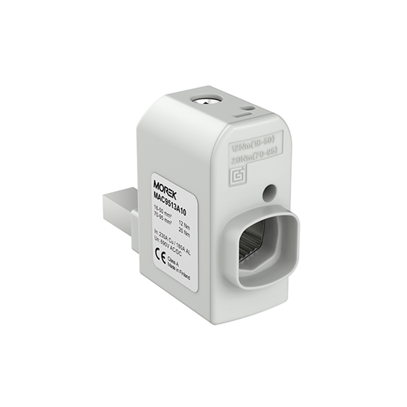 SR95RBML 1xAl/Cu 16-95mm²690V zacisk aparatowy izolowany, z lewostronnym zaokrąglonym pinem i SR95RBML 1xAl/Cu 16-95mm²690V zacisk aparatowy izolowany, z lewostronnym zaokrąglonym pinem i