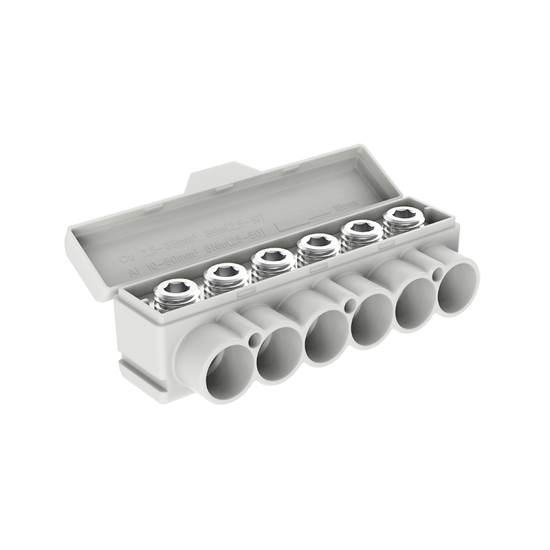 SLT50-6 żółto-zielony Al 10-50/Cu 2.5-35 mm2 1000V blok dystrybucyjny MAS6050Y10 SLT50-6 żółto-zielony Al 10-50/Cu 2.5-35 mm2 1000V blok dystrybucyjny MAS6050Y10