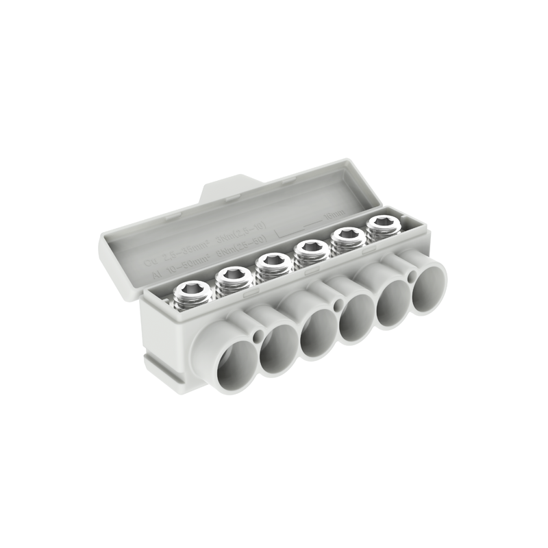 SLT50-6 szary Al 10-50/Cu 2.5-35 mm2 1000V blok dystrybucyjny MAS6050A10 SLT50-6 szary Al 10-50/Cu 2.5-35 mm2 1000V blok dystrybucyjny MAS6050A10