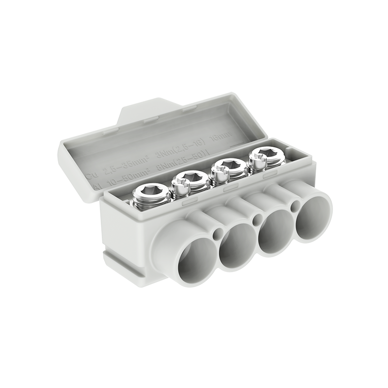SLT50-4-3 żółto-zielony Al 10-50/Cu 2.5-35 + 3x2,5mm2 1000V blok dystrybucyjny MAS4051Y10 SLT50-4-3 żółto-zielony Al 10-50/Cu 2.5-35 + 3x2,5mm2 1000V blok dystrybucyjny MAS4051Y10