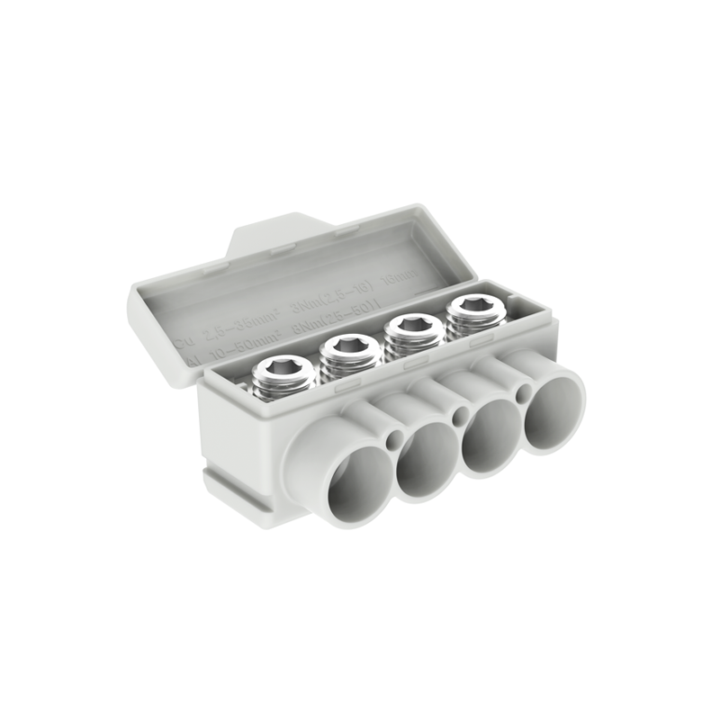 SLT50-4 grey Al 10-50/Cu 2.5-35 mm2 1000V distribution block MAS4050A10 SLT50-4 grey Al 10-50/Cu 2.5-35 mm2 1000V distribution block MAS4050A10