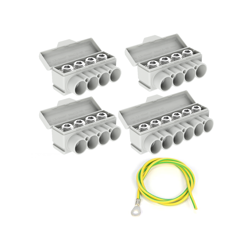 SLT50 Al 10-50/Cu 2.5-35 mm² 1000V, Zestaw: blok rozdzielczy 3xSLT50-4 + 1xSLT50-6 MAS50SET01 SLT50 Al 10-50/Cu 2.5-35 mm² 1000V, Zestaw: blok rozdzielczy 3xSLT50-4 + 1xSLT50-6 MAS50SET01