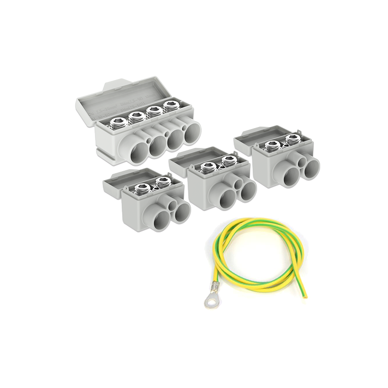 SLT50 Al 10-50/Cu 2.5-35 mm² 1000V, Zestaw: blok rozdzielczy 3xSLT50-2-1 + 1xSLT50-4-3 MAS50SET02 SLT50 Al 10-50/Cu 2.5-35 mm² 1000V, Zestaw: blok rozdzielczy 3xSLT50-2-1 + 1xSLT50-4-3 MAS50SET02