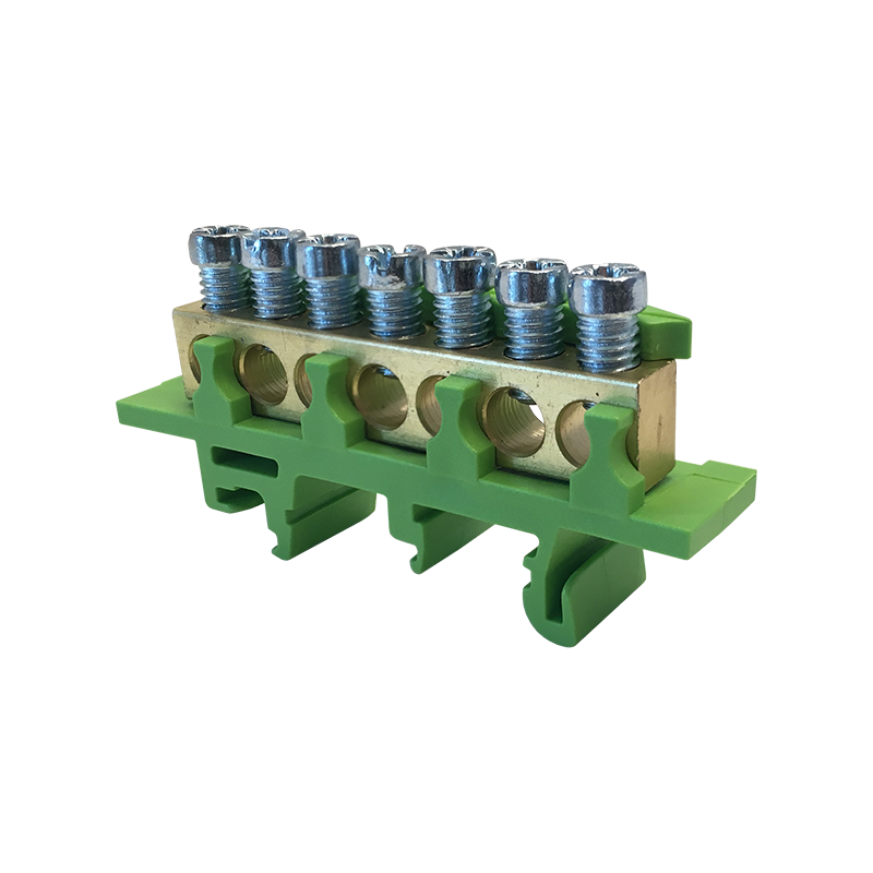PE7 green 7x16mm² grounding terminal block IP00 MAD0007G00