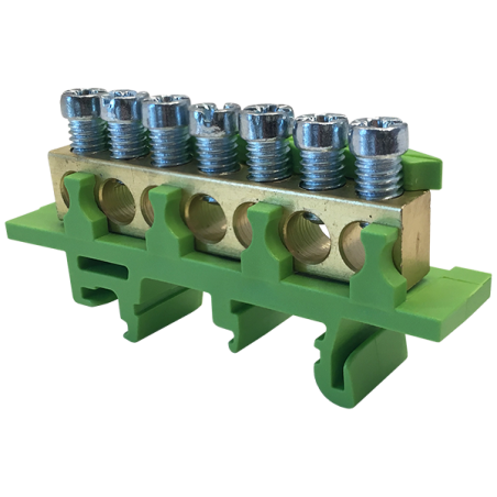PE7 green 7x16mm² grounding terminal block IP00 MAD0007G00