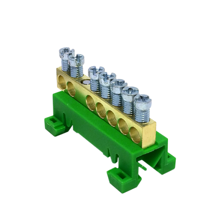 PE7 green 7x16mm² grounding terminal block MAD0007G15