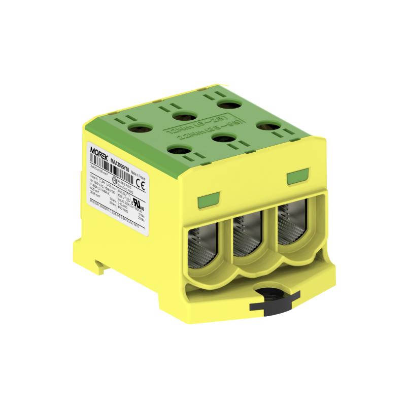 OTL95-3 kolor żółto-zielony 3xAl/Cu 6-95mm² 1000V AC / 1500V DC Zacisk uniwersalny MAA3095Y10 OTL95-3 kolor żółto-zielony 3xAl/Cu 6-95mm² 1000V AC / 1500V DC Zacisk uniwersalny MAA3095Y10
