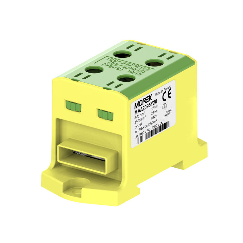 OTL95-2B żółto-zielony 2xAl/Cu 6-95mm²/3x1x24 1000V AC / 1500V DC Złącze uniwersalne z wejściem na OTL95-2B żółto-zielony 2xAl/Cu 6-95mm²/3x1x24 1000V AC / 1500V DC Złącze uniwersalne z wejściem na
