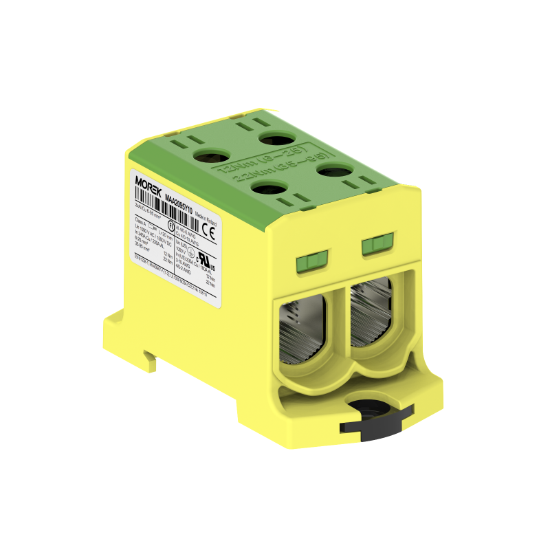 OTL95-2 kolor żółto-zielony 2xAl/Cu 6-95mm² 1000V AC / 1500V DC Zacisk uniwersalny MAA2095Y10 OTL95-2 kolor żółto-zielony 2xAl/Cu 6-95mm² 1000V AC / 1500V DC Zacisk uniwersalny MAA2095Y10