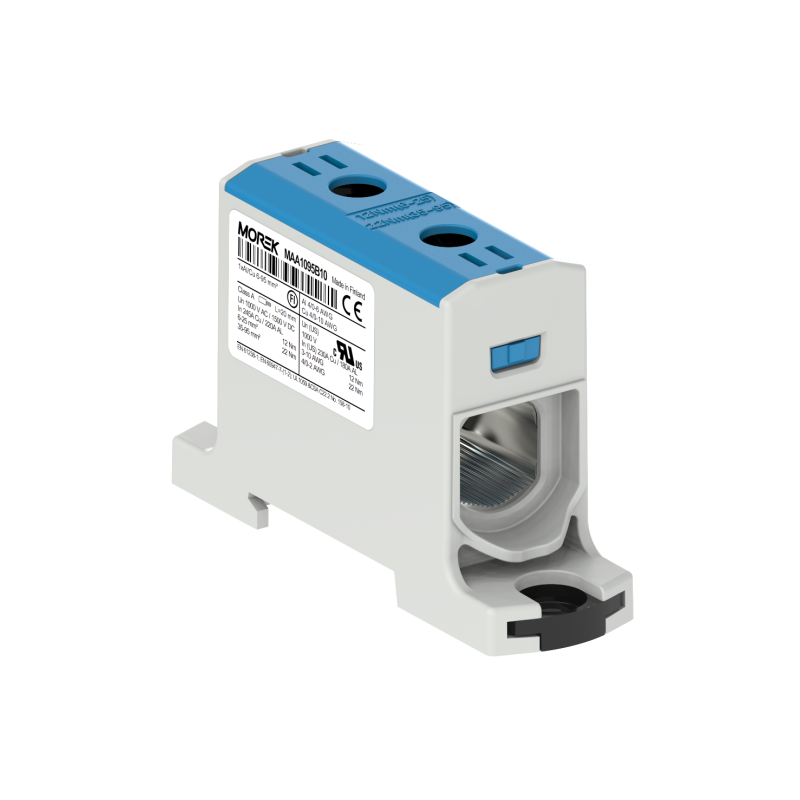 OTL95 kolor niebieski 1xAl/Cu 6-95mm² 1000V AC / 1500V DC Zacisk uniwersalny MAA1095B10 OTL95 kolor niebieski 1xAl/Cu 6-95mm² 1000V AC / 1500V DC Zacisk uniwersalny MAA1095B10