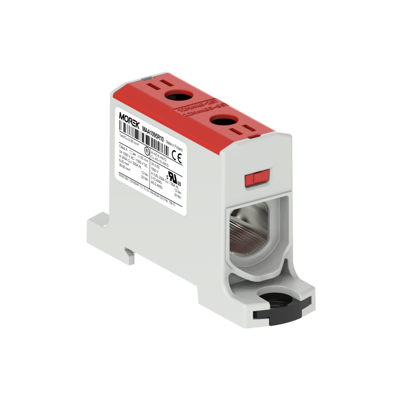 OTL95 kolor czerwony 1xAl/Cu 6-95mm² 1000V AC / 1500V DC Zacisk uniwersalny MAA1095R10 OTL95 kolor czerwony 1xAl/Cu 6-95mm² 1000V AC / 1500V DC Zacisk uniwersalny MAA1095R10