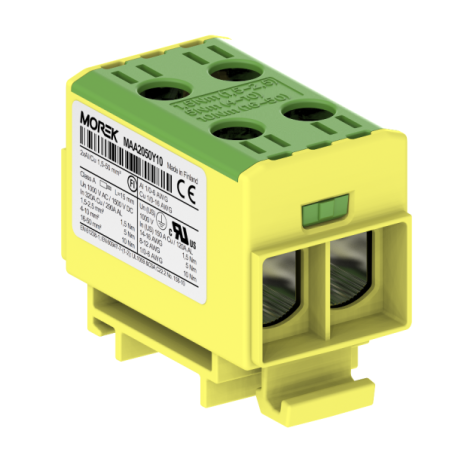 OTL50-2 kolor żółto-zielony 2xAl/Cu 1,5-50mm² 1000V AC / 1500V DC Zacisk uniwersalny MAA2050Y10