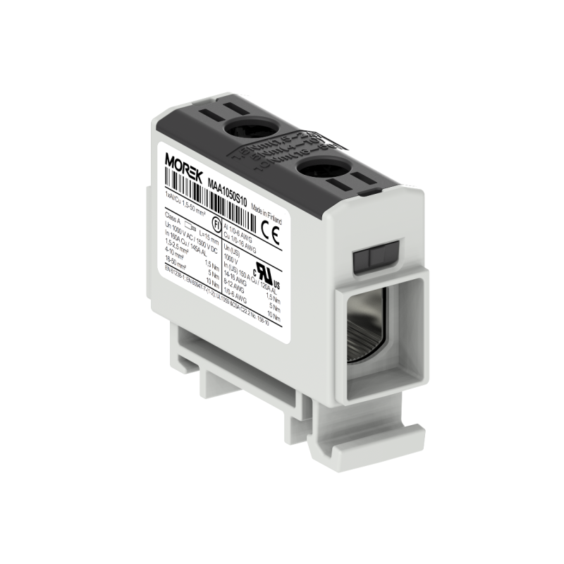 OTL50 kolor czarny 1xAl/Cu 1,5-50mm² 1000V AC / 1500V DC Zacisk uniwersalny MAA1050S10 OTL50 kolor czarny 1xAl/Cu 1,5-50mm² 1000V AC / 1500V DC Zacisk uniwersalny MAA1050S10