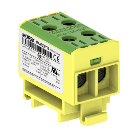 OTL35-2 kolor żółto-zielony 2xAl/Cu 2,5-35mm² 1000V AC / 1500V DC Zacisk uniwersalny MAA2035Y10