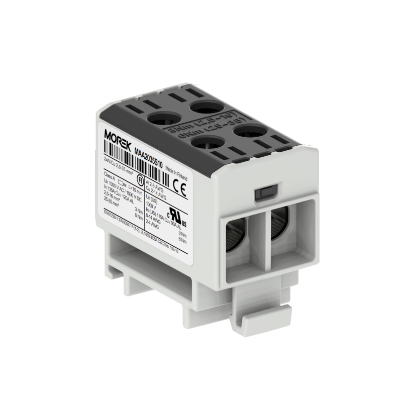 OTL35-2 black color 2xAl/Cu 2.5-35mm² 1000V AC / 1500V DC Universal terminal MAA2035S10