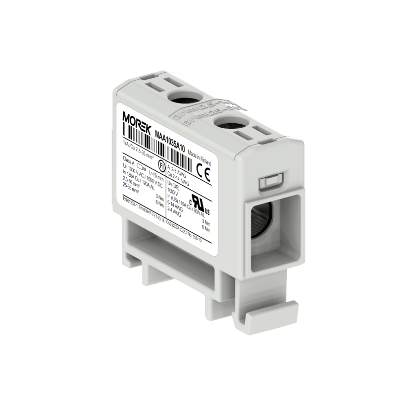 OTL35 kolor szary 1xAl/Cu 2,5-35mm² 1000V AC / 1500V DC Zacisk uniwersalny MAA1035A10 OTL35 kolor szary 1xAl/Cu 2,5-35mm² 1000V AC / 1500V DC Zacisk uniwersalny MAA1035A10