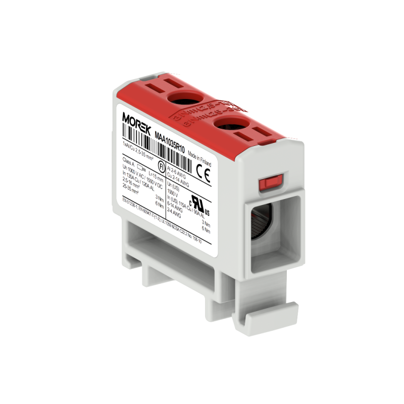 OTL35 red color 1xAl/Cu 2.5-35mm² 1000V AC / 1500V DC Universal terminal MAA1035R10 OTL35 red color 1xAl/Cu 2.5-35mm² 1000V AC / 1500V DC Universal terminal MAA1035R10