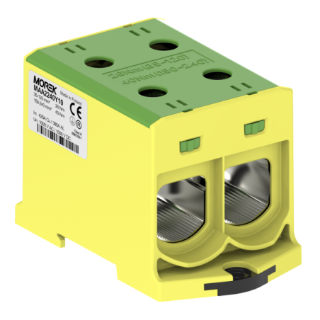 OTL240-2 kolor żółto-zielony 2xAl/Cu 35-240mm² 1000V AC / 1500V DC Zacisk uniwersalny MAA2240Y10