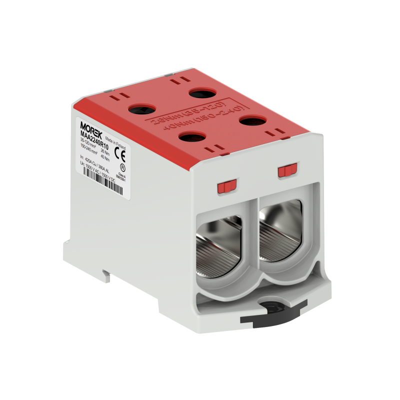 OTL240-2 kolor czerwony 2xAl/Cu 35-240mm² 1000V AC / 1500V DC Zacisk uniwersalny MAA2240R10 OTL240-2 kolor czerwony 2xAl/Cu 35-240mm² 1000V AC / 1500V DC Zacisk uniwersalny MAA2240R10