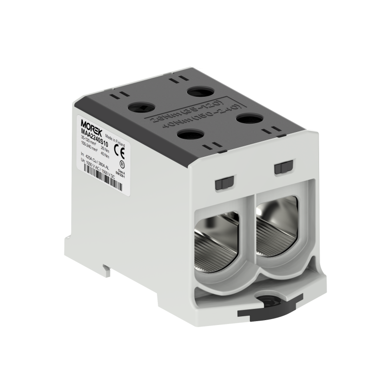 OTL240-2 black color 2xAl/Cu 35-240mm² 1000V AC / 1500V DC Universal terminal MAA2240S10 OTL240-2 black color 2xAl/Cu 35-240mm² 1000V AC / 1500V DC Universal terminal MAA2240S10