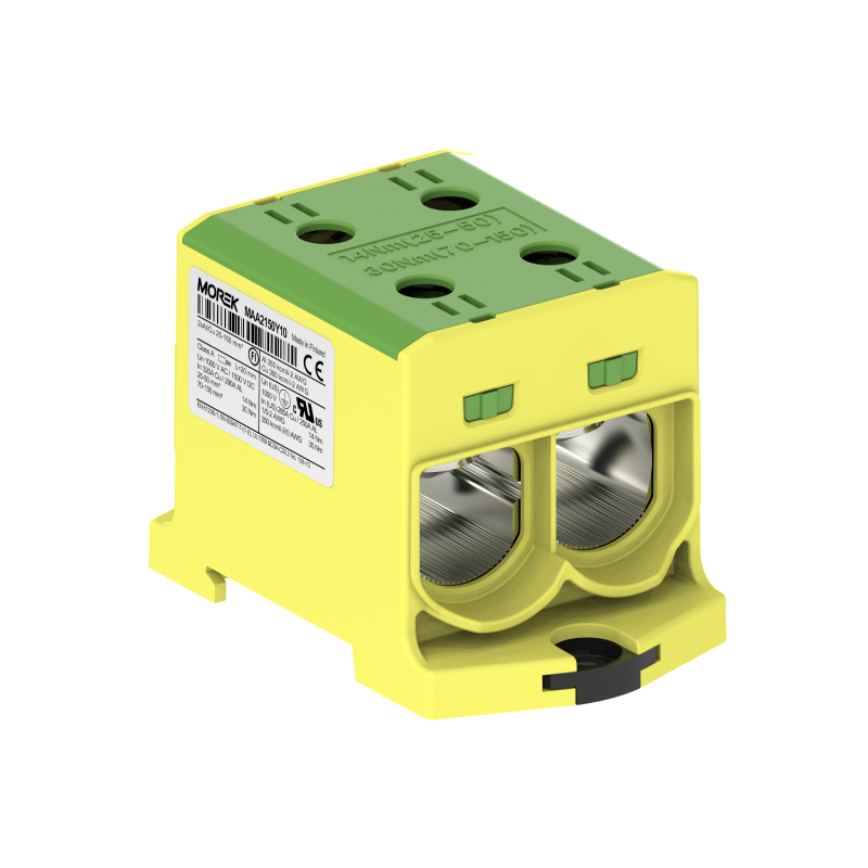 OTL150-2 kolor żółto-zielony 2xAl/Cu 25-150mm² 1000V AC / 1500V DC Zacisk uniwersalny MAA2150Y10