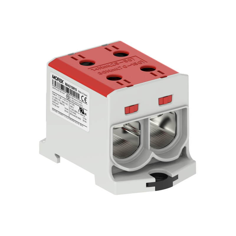 OTL150-2 kolor czerwony 2xAl/Cu 25-150mm² 1000V AC / 1500V DC Zacisk uniwersalny MAA2150R10 OTL150-2 kolor czerwony 2xAl/Cu 25-150mm² 1000V AC / 1500V DC Zacisk uniwersalny MAA2150R10