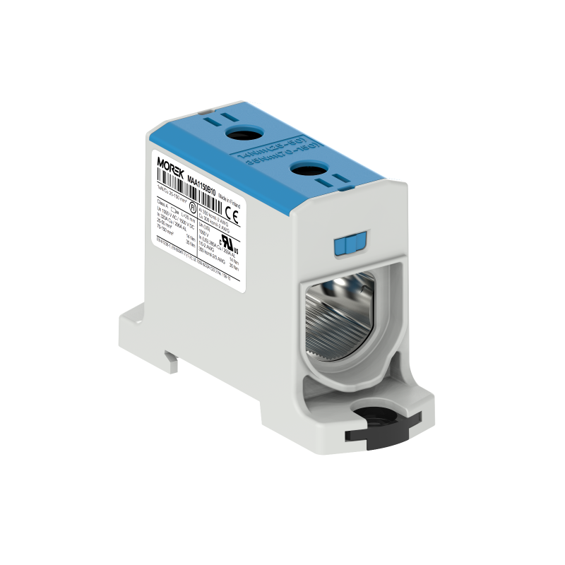 OTL150 blue color 1xAl/Cu 25-150mm² 1000V AC / 1500V DC Universal terminal MAA1150B10 OTL150 blue color 1xAl/Cu 25-150mm² 1000V AC / 1500V DC Universal terminal MAA1150B10