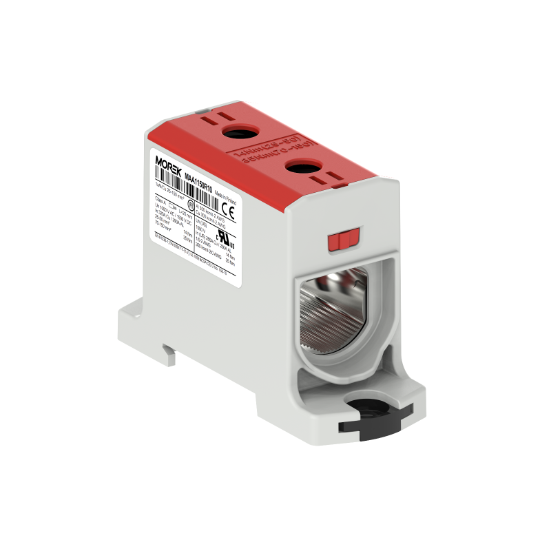 OTL150 kolor czerwony 1xAl/Cu 25-150mm² 1000V AC / 1500V DC Zacisk uniwersalny MAA1150R10 OTL150 kolor czerwony 1xAl/Cu 25-150mm² 1000V AC / 1500V DC Zacisk uniwersalny MAA1150R10