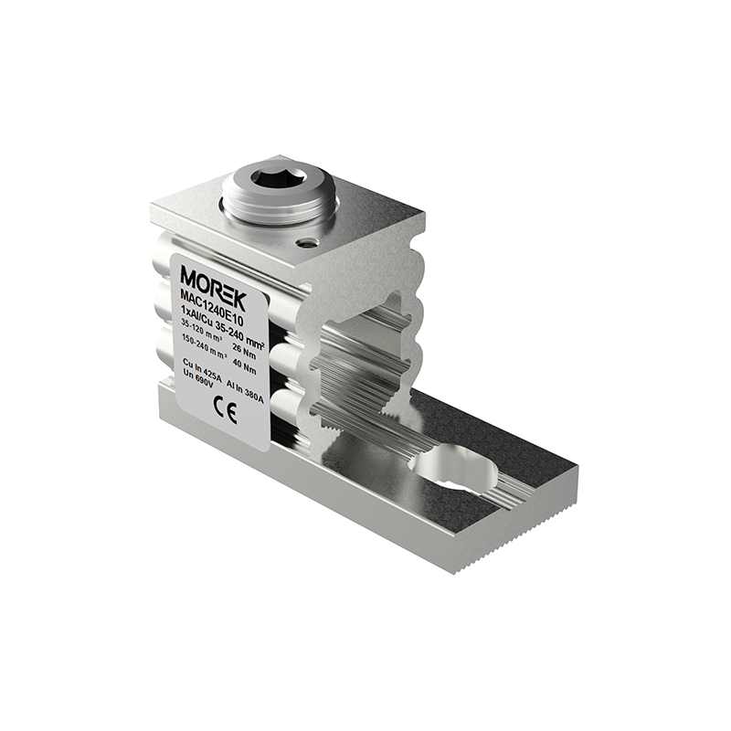 OT240 1xAl/Cu 35-240 mm² Zacisk aparatowy MAC1240E10 OT240 1xAl/Cu 35-240 mm² Zacisk aparatowy MAC1240E10