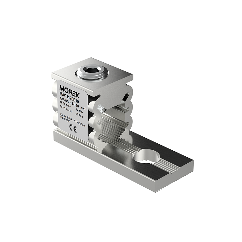 OT120 1xAl/Cu 16-120 mm² Zacisk aparatowy MAC1120E10 OT120 1xAl/Cu 16-120 mm² Zacisk aparatowy MAC1120E10