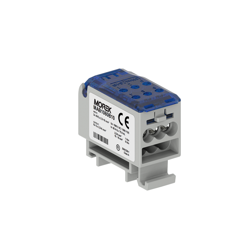 OJL80A blok rozdzielczy we: 2xAl/Cu 2.5x16mm² wy: 6xCu 2.5x6mm², kolor niebieski MAB1080B10 OJL80A blok rozdzielczy we: 2xAl/Cu 2.5x16mm² wy: 6xCu 2.5x6mm², kolor niebieski MAB1080B10