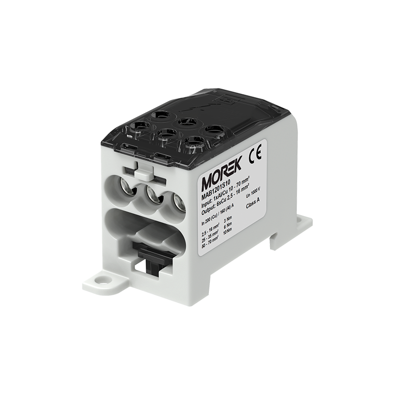 OJL200A we: 1xAl/Cu70 wy: 6xCu 16mm² Blok dystrybucyjny MAB1201S10 OJL200A we: 1xAl/Cu70 wy: 6xCu 16mm² Blok dystrybucyjny MAB1201S10