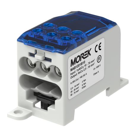OJL200A blue in 1xAl/Cu70 out 6xCu 16mm² Distribution block MAB1201B10