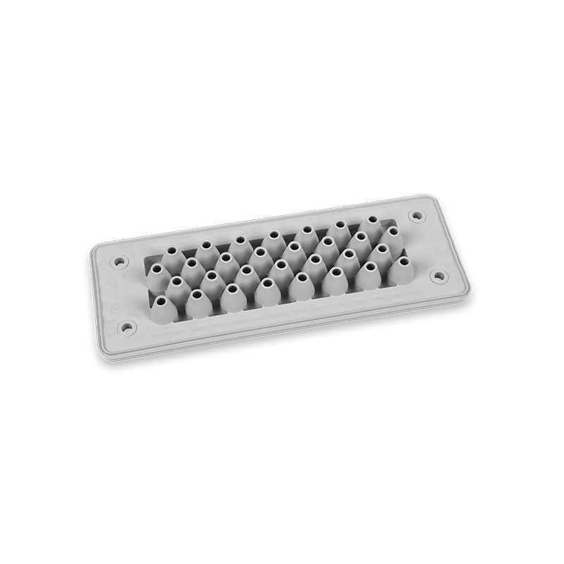 MH24 F30-1 IP66 RAL 7035 grey multi-hole bushing UL94 V-0 MBA8N30X10 MH24 F30-1 IP66 RAL 7035 grey multi-hole bushing UL94 V-0 MBA8N30X10