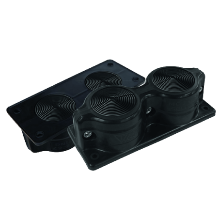 MC2 IP55 RAL 9005 black, Split multi-hole bushing, UL94 V-0 version MBA4N28B11
