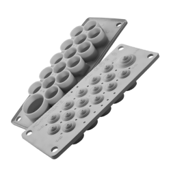 MC16 IP54 RAL 7035 grey, Multi-hole bushing (with complete set of pins) MBA1F16L11
