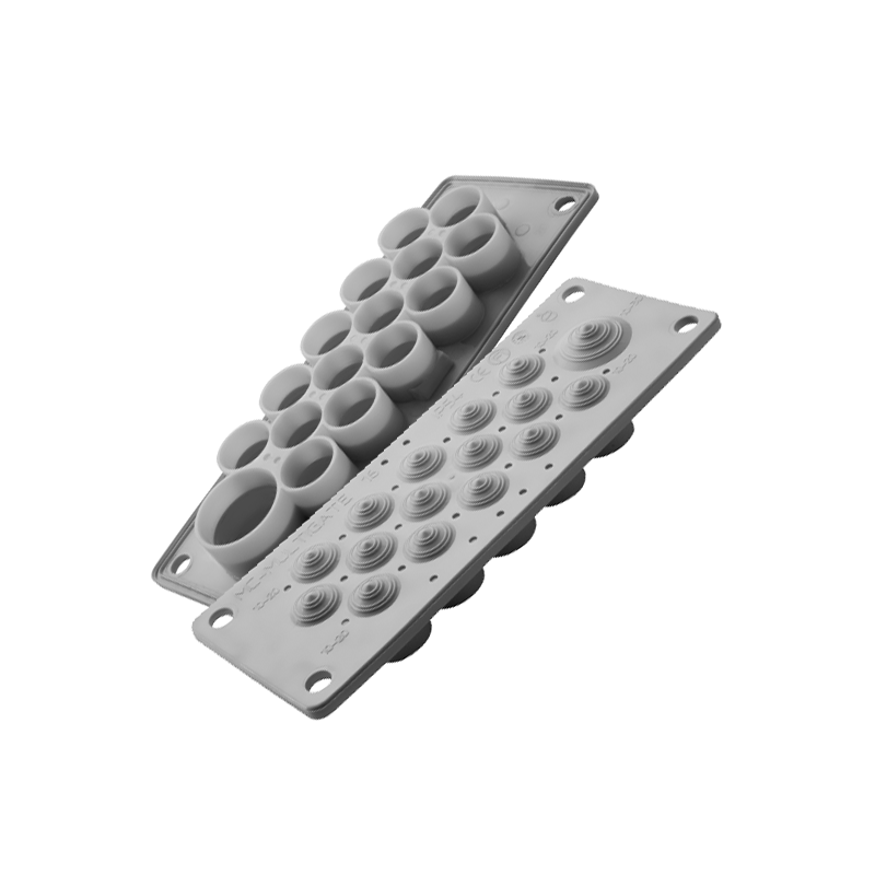 MC16 IP54 RAL 7035 grey, Multi-hole bushing (with complete set of pins) MBA1F16L11