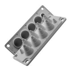 MC10 IP54 RAL 7035 grey, Multi-hole bushing, UL94 V-0 version MBA1N10X11