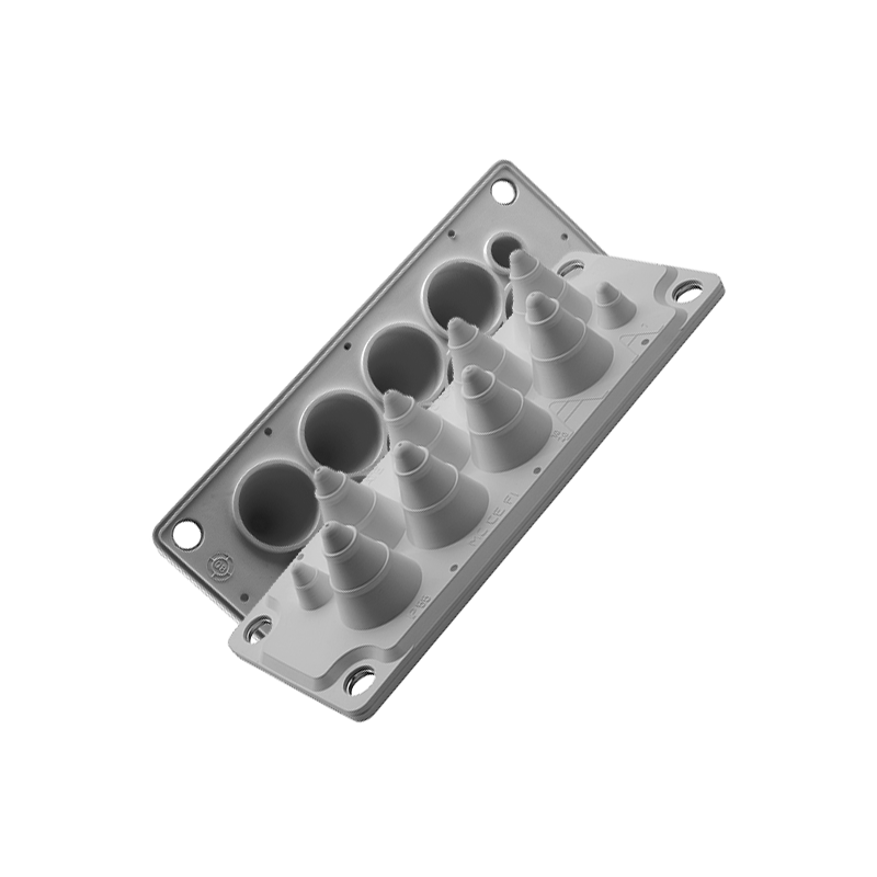 MC10 IP54 RAL 7035 grey, Multi-hole bushing, UL94 V-0 version MBA1N10X11 MC10 IP54 RAL 7035 grey, Multi-hole bushing, UL94 V-0 version MBA1N10X11