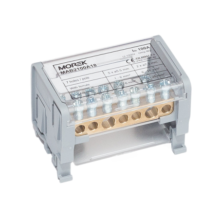 MAB100A-7 2P 2x25 + 5x6mm² Blok dystrybucyjno-rozdzielczy MAB2100A18