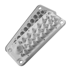 LMC25 IP54 RAL 7035 grey, Multi-hole bushing, UL94 V-0 version MBA3N25X11