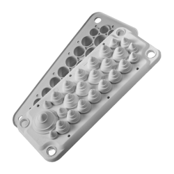 LMC25 IP54 RAL 7035 grey, Multi-hole bushing (with complete set of pins) MBA3F25L11