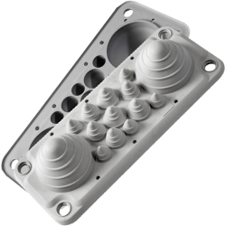 LMC14 IP54 RAL7035 grey, Multi-hole bushing, UL94 V-0 version MBA3N14X11