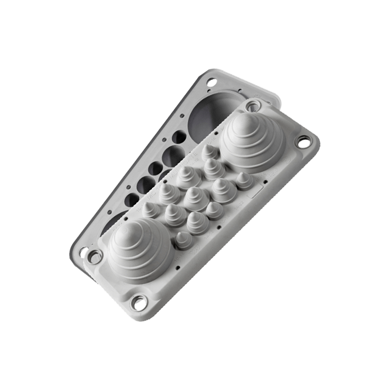 LMC14 IP54 RAL 7035 grey, Multi-hole bushing (with complete set of pins) MBA3F14L11