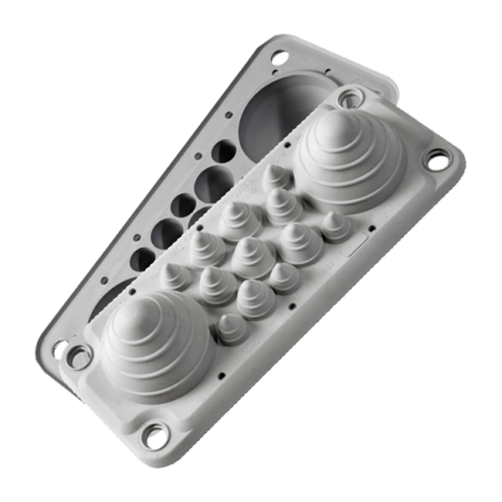 LMC14 IP54 RAL 7035 grey, Multi-hole bushing (with complete set of pins) MBA3F14L11