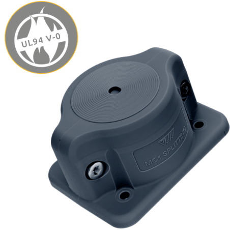 MC 1x10-65 IP66 RAL 9005 black Splitting cable entry plate UL 94 V-0 MBA1N10B11