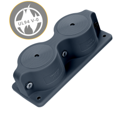MC 2x10-65 IP66 RAL 9005 black Splitting cable entry plate UL 94 V-0 MBA2N10B11