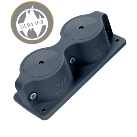 MC 2x10-65 IP66 RAL 9005 black Splitting cable entry plate UL 94 V-0 MBA2N10B11