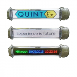 QX-Visuex - Affichage sous la forme d'un tube LED conçu pour fonctionner dans un espaces