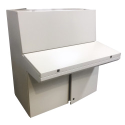 Monoblock console with upper element and desktop LAS12
